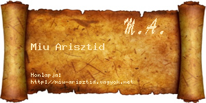 Miu Arisztid névjegykártya